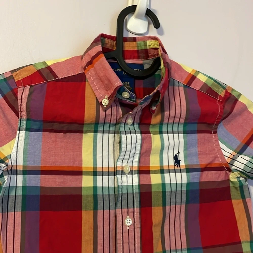Ralph Lauren Cotton Plaid Button Down Shirt size 4T